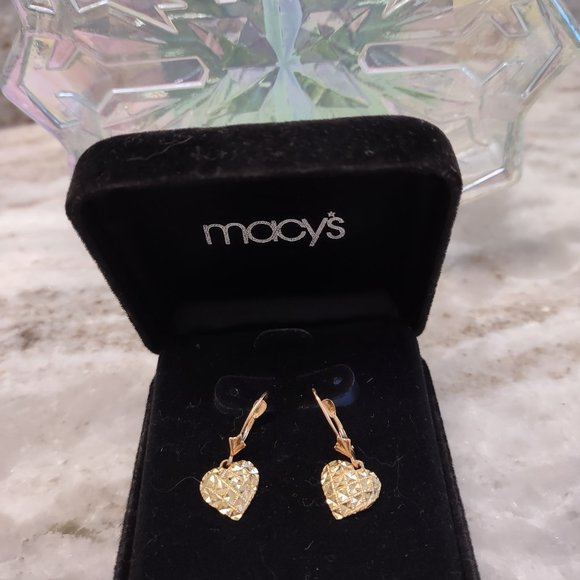 Bridge Gold Jewelry - Vintage 10kt gold heart earrings